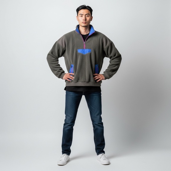 Forrester’s Vintage 90’s Fleece 1/4 Zip Pullover Made in USA 🇺🇸 Dark Gray XL - Picture 10 of 10